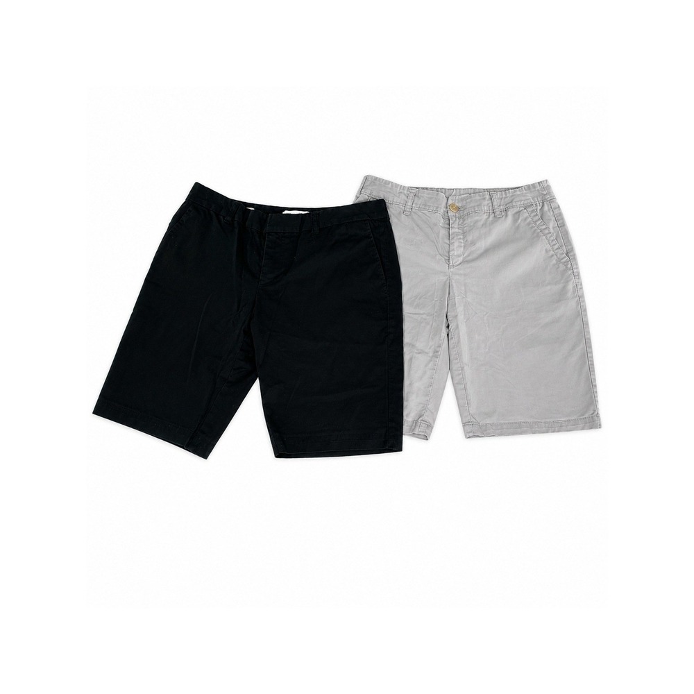 Liz Claiborne Shorts Bundle Women Size 6 Black Grey Emma Cotton Stretch Chino
